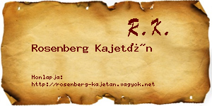 Rosenberg Kajetán névjegykártya